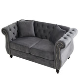Chesterfield Sofa With Rolled Arms And Nailhead Trim