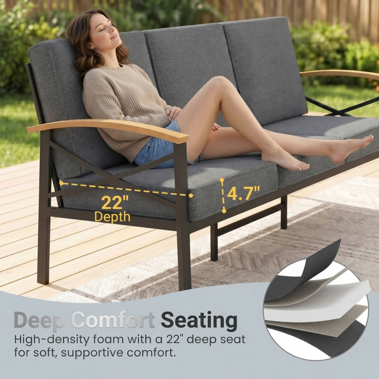 Outdoor Loveseat With Washable Cushions