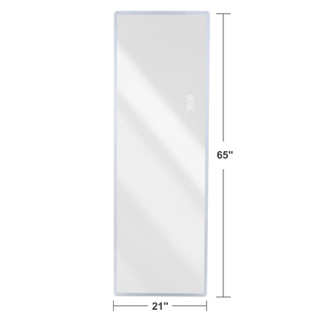 LED Full Length Mirror With Frosted Edge Lighting, 3 Color Temperatures