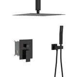 Dual Shower Head 16" Ceiling Mount Square Shower System With Rough In Valve