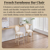 French Country Bar Chairs & Round Back (Set of 2)