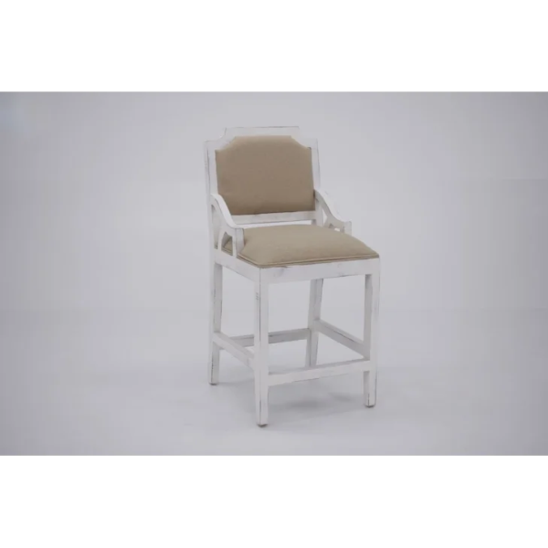 VD   WESTGATE   WHITE   STOOL   W/BACK   24 - WGBBW