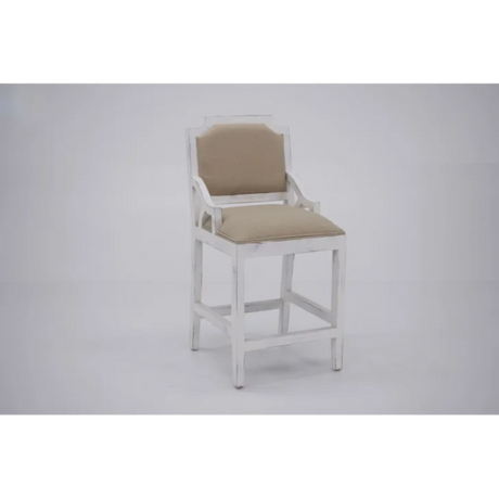 VD   WESTGATE   WHITE   STOOL   W/BACK   24 - WGBBW