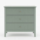 Fluted 3 Drawer Nightstand With Soft Close Slides