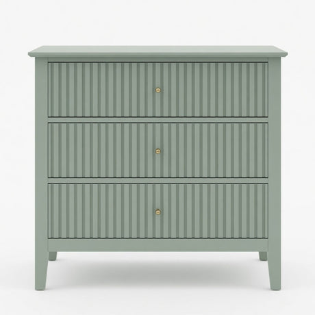 Fluted 3 Drawer Nightstand With Soft Close Slides