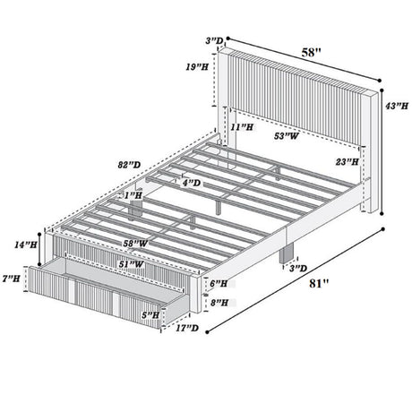 Contemporary Bed & Storage Drawer