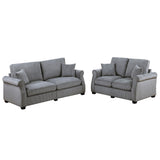Contemporary 2 Piece Sofa Set With Matching Pillows