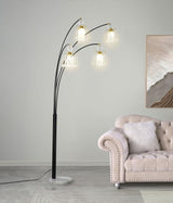 Maisel 91-inch Hanging Crystal Arc Tree Floor Lamp Black - 1771N