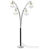 Maisel 91-inch Hanging Crystal Arc Tree Floor Lamp Black - 1771N