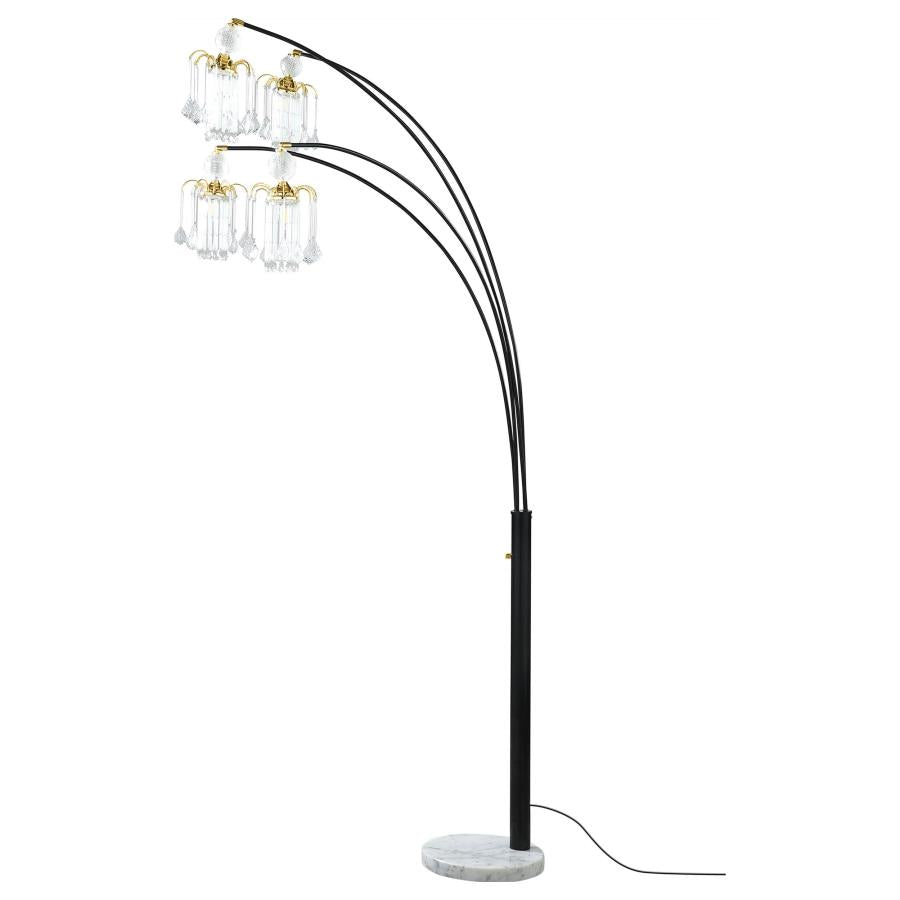 Maisel 91-inch Hanging Crystal Arc Tree Floor Lamp Black - 1771N