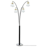 Maisel 91-inch Hanging Crystal Arc Tree Floor Lamp Black - 1771N