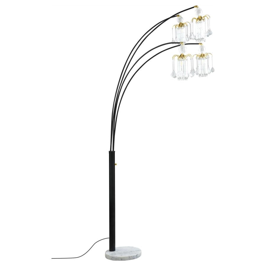 Maisel 91-inch Hanging Crystal Arc Tree Floor Lamp Black - 1771N