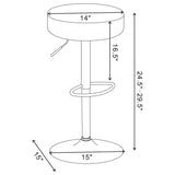 Adjustable Hydraulic Bar Stool With Base And Padded Seat - Black / Silver