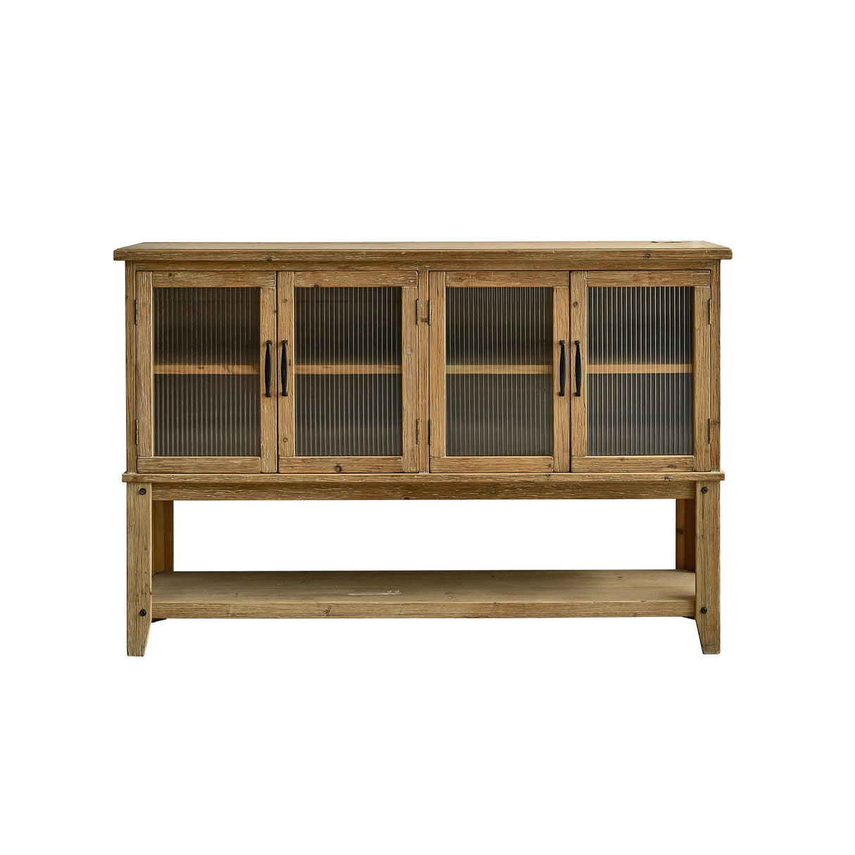 Rectangle Accent Sideboard Cabinet With Storage Shelf, Cabinet For Kitchen - Natural Wood