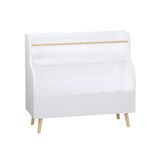 Kids Bookcase, Children Book Organizer Toy Storage Cabinet - White