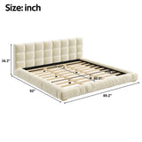 Upholstered Platform Bed Frame With Tufted Headboard