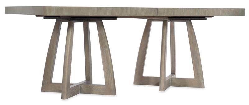 Affinity 78in Rectangle Pedestal Dining Table with 2-18in Leaves - 6050-75206-GRY