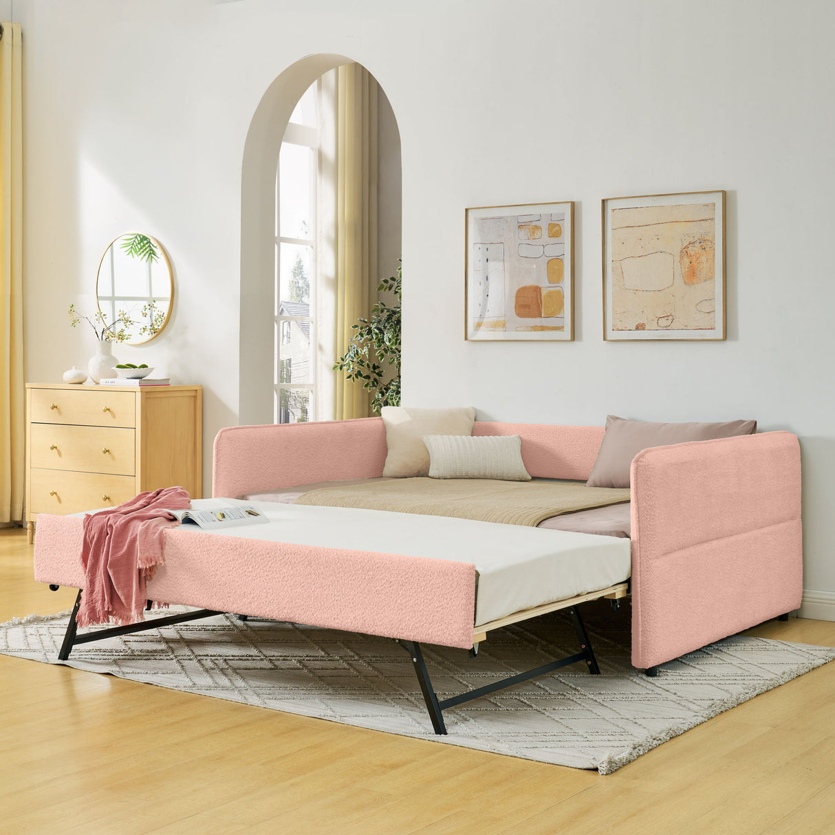 Upholstered Daybed With Pop Up Trundle