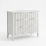 3 Drawer Nightstand, Wide With Soft Close Slides - White