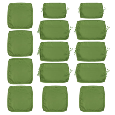 Cushion Covers For 7 Piece Wicker Sectional Sofa, 14 Pack Seat And Back Slipcovers With Zipper