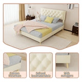 Upholstered Bed With Tufted Headboard