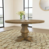 Florence Round 60-inch Wood Dining Table Rustic Honey - 180200