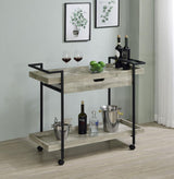 Ventura 1-drawer Engineered Wood Bar Cart Grey Driftwood - 181005