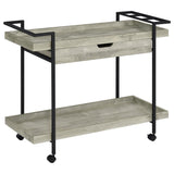 Ventura 1-drawer Engineered Wood Bar Cart Grey Driftwood - 181005