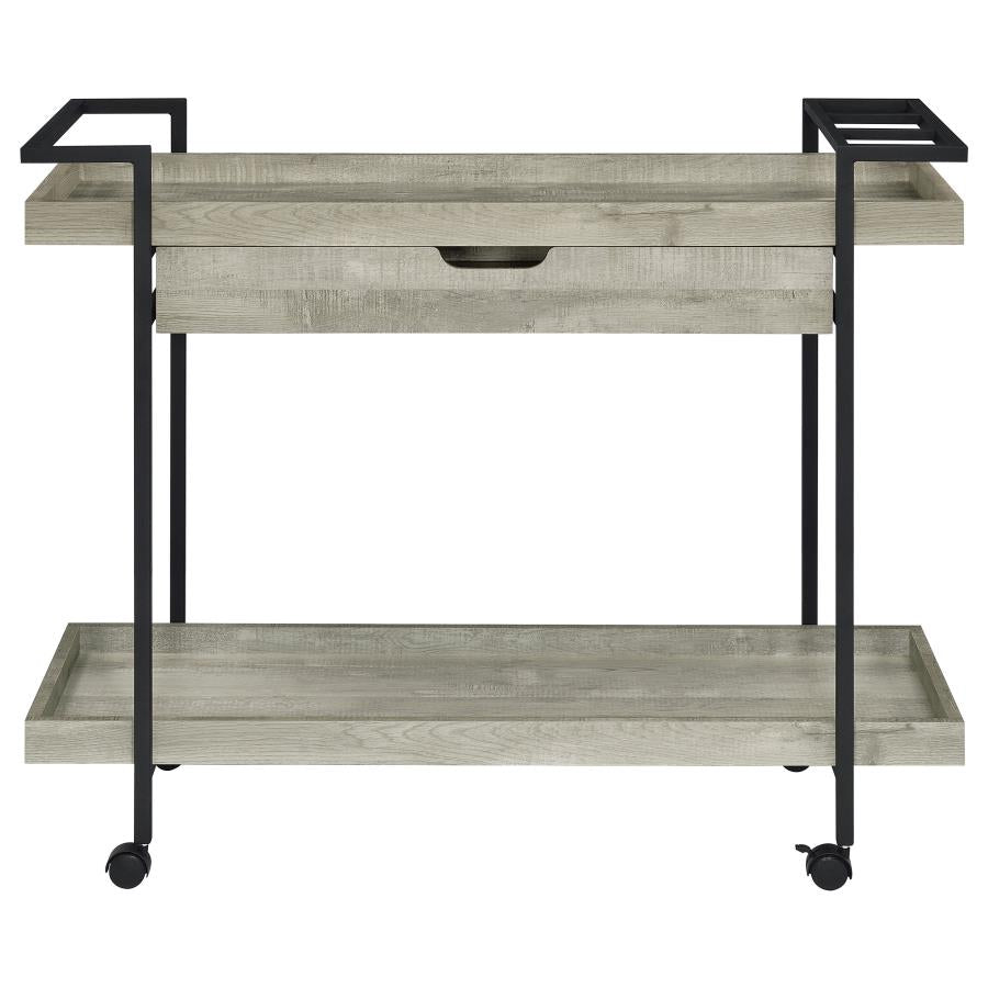 Ventura 1-drawer Engineered Wood Bar Cart Grey Driftwood - 181005