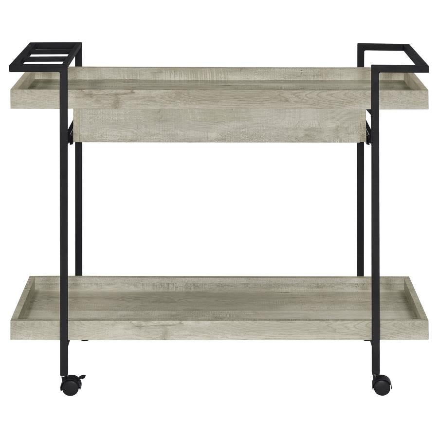 Ventura 1-drawer Engineered Wood Bar Cart Grey Driftwood - 181005