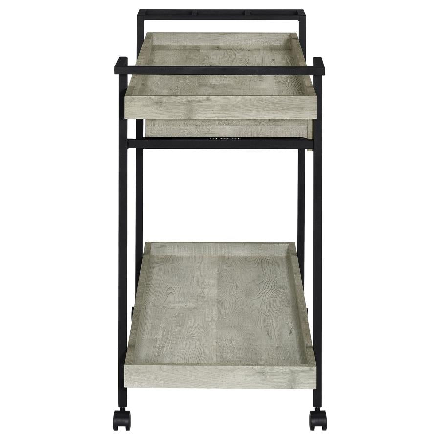 Ventura 1-drawer Engineered Wood Bar Cart Grey Driftwood - 181005