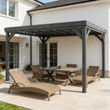 Patio Grape Vine Gazebo Outdoor Pergola With Open Roof For Climbing Plants - Gray