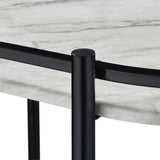 Desiree 2-tier Faux Marble Shelf Metal Bar Cart Black - 181376