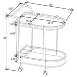 Desiree 2-tier Faux Marble Shelf Metal Bar Cart Black - 181376