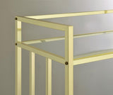 Cara 2-tier Rectangular Glass Shelf Metal Bar Cart Brass - 181381