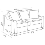 Mahaffey - 2 Piece Track Arm Living Room Set - Beige