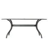 Enchantia - Outdoor Rectangular Dining Table With Weave Tabletop And Flared Legs - Copper
