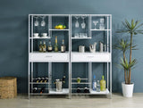 Figueroa 5-shelf LED Wine Storage Bar Cabinet White High Gloss - 182034