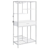Figueroa 5-shelf LED Wine Storage Bar Cabinet White High Gloss - 182034
