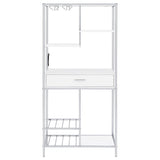 Figueroa 5-shelf LED Wine Storage Bar Cabinet White High Gloss - 182034