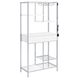 Figueroa 5-shelf LED Wine Storage Bar Cabinet White High Gloss - 182034