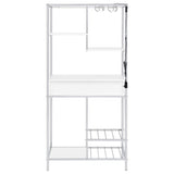 Figueroa 5-shelf LED Wine Storage Bar Cabinet White High Gloss - 182034