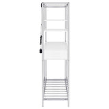 Figueroa 5-shelf LED Wine Storage Bar Cabinet White High Gloss - 182034