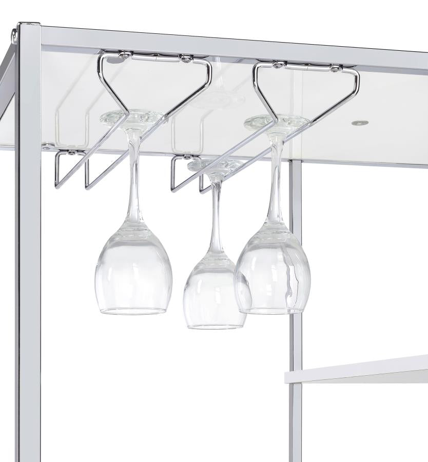Figueroa 5-shelf LED Wine Storage Bar Cabinet White High Gloss - 182034