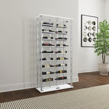 Montara Tempered Glass Wine Storage LED Curio Cabinet Chrome - 182037