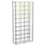 Montara Tempered Glass Wine Storage LED Curio Cabinet Chrome - 182037