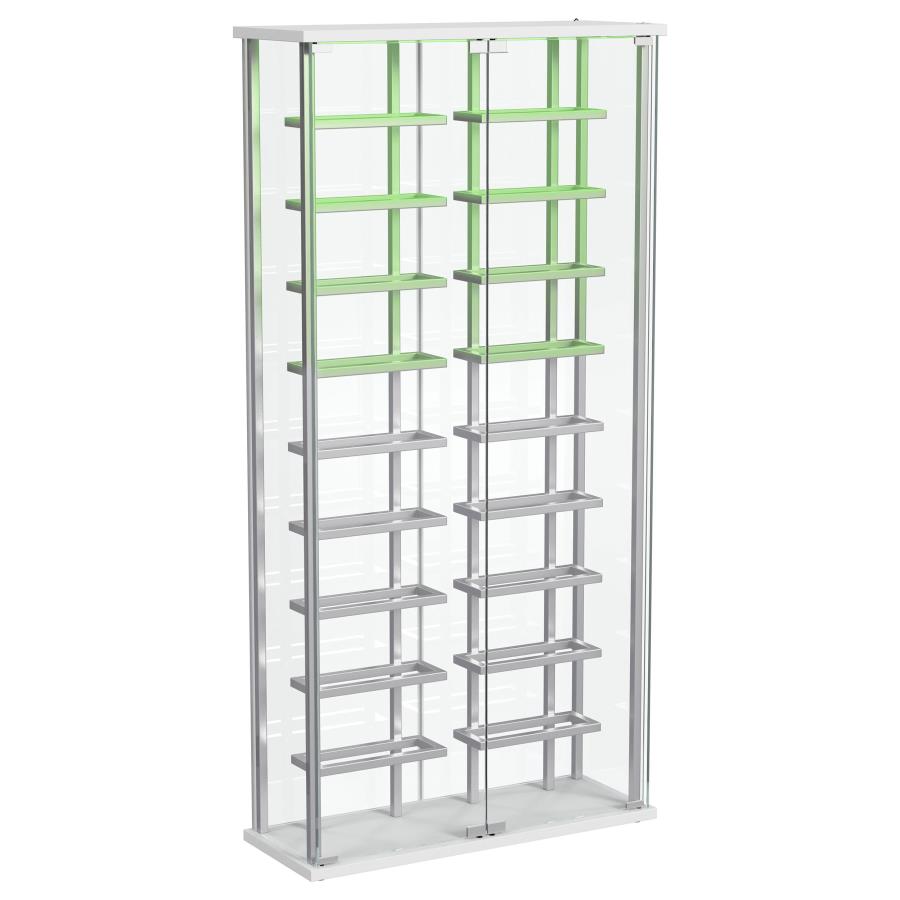 Montara Tempered Glass Wine Storage LED Curio Cabinet Chrome - 182037