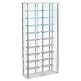 Montara Tempered Glass Wine Storage LED Curio Cabinet Chrome - 182037