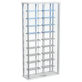 Montara Tempered Glass Wine Storage LED Curio Cabinet Chrome - 182037