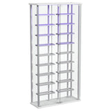 Montara Tempered Glass Wine Storage LED Curio Cabinet Chrome - 182037